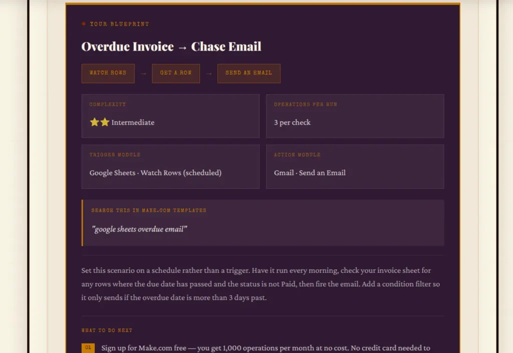 The Make Master tool showing the tool module output