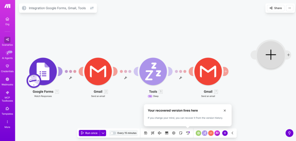 Make.com automated customer question email sequence — booking confirmation and pre-answer emails
