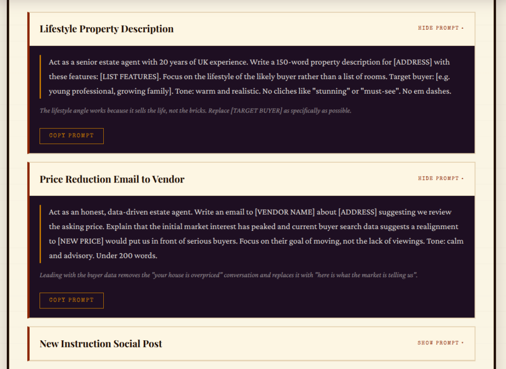 The No Jargon AI Blueprint Drawer tool helping UK property professionals showing the output